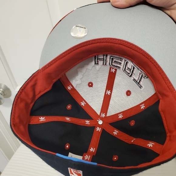 Adidas Miami Heat Fitted Cap size 7 5/8 Black red white 100% wool - Picture 7 of 8